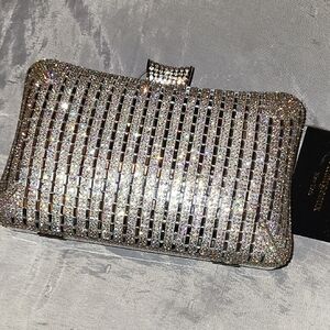 Elegant Platinum Gem Clutch Bag Bnwt Ty Ls